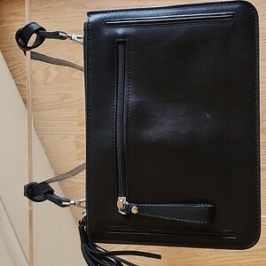 Valentina Black Italian Leather Crossbody Bag with Minimalist Aesthetic